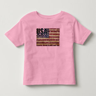 USA and their federal states in stars and stripes Toddler T-shirt
