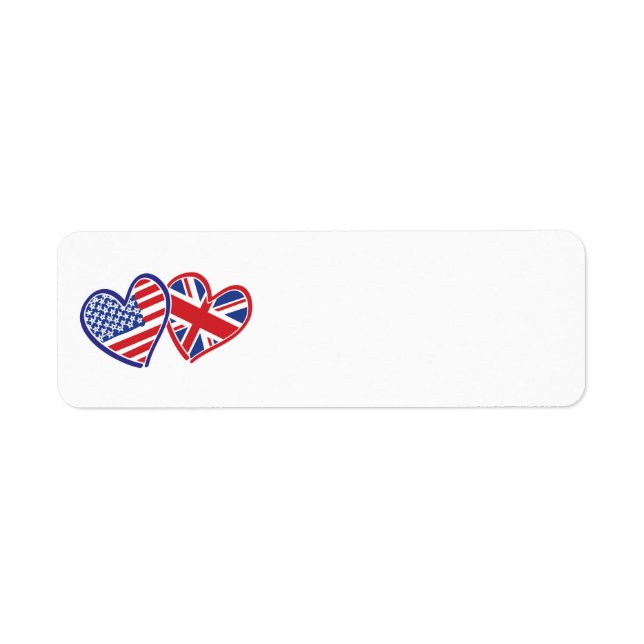 USA and UK Flag Hearts (Front)
