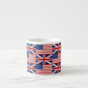 USA and UK Flag Pattern. Espresso Cup