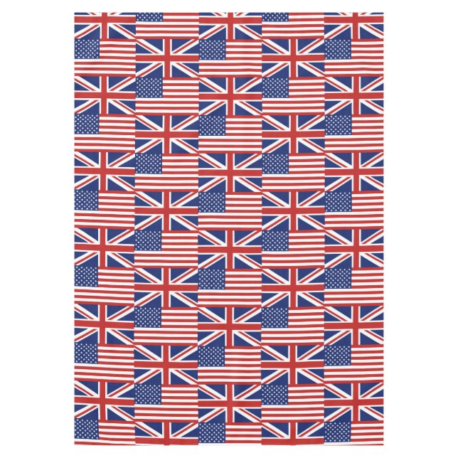 USA and UK Flag Pattern. Tablecloth (Front)
