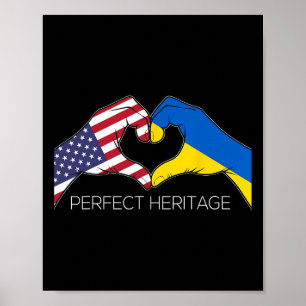 Usa And Ukraine Ukrainian American Perfect Heritag Poster