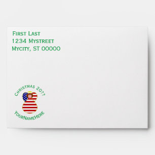 USA Angel Christmas Flag Personalized Envelope