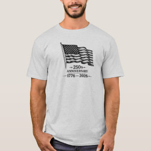 USA Anniversary T Shirt Basic Black Ink no fluff