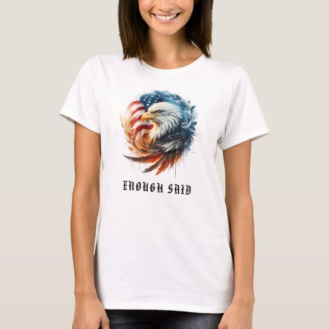 *~* USA AP16 Circular ,  American Flag Bald EAGLE T-Shirt (Front)