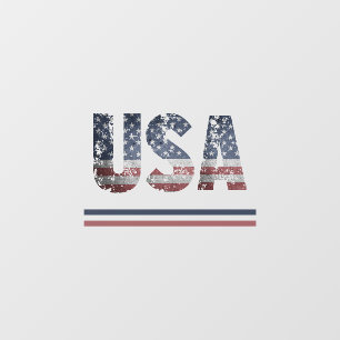 *~* USA AP16 Flag Grunge Patriotic American Window Cling