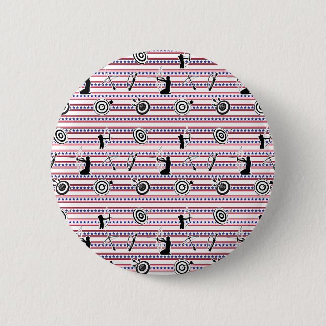 USA Archery Silhouette Pattern 2 Inch Round Button (Front)