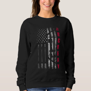 Usa Archery Team American Flag Heart Us Archer Bow Sweatshirt