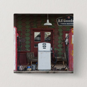 USA, Arizona. Chloride Ghost Town, old gas 2 Inch Square Button