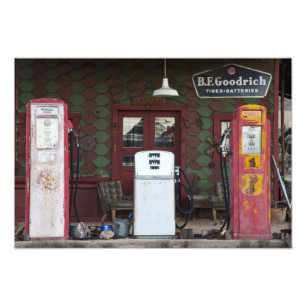 USA, Arizona. Chloride Ghost Town, old gas Photo Print