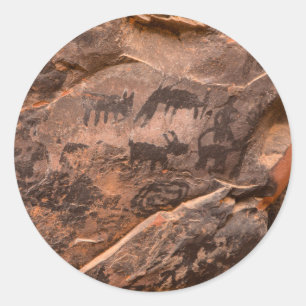 USA, Arizona, Coconino National Forest, Palatki Classic Round Sticker