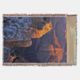 USA, Arizona, Grand Canyon National Park, Winter Throw Blanket