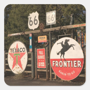 USA, Arizona, Sedona: Antique Advertising Signs Square Sticker