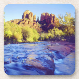 USA, Arizona, Sedona. Cathedral Rock reflecting 2 Coaster