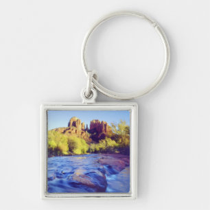 USA, Arizona, Sedona. Cathedral Rock reflecting 2 Keychain