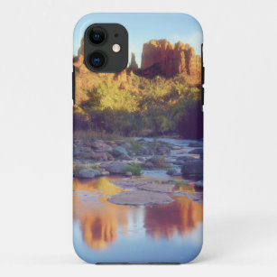 USA, Arizona, Sedona. Cathedral Rock reflecting iPhone 11 Case