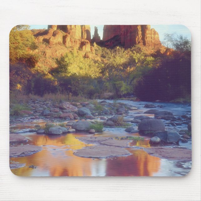 USA, Arizona, Sedona. Cathedral Rock reflecting Mouse Pad (Front)