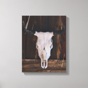 USA, Arizona. Skull On A Shop Wall Canvas Print