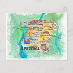 USA Arizona State Travel Carte illustrée