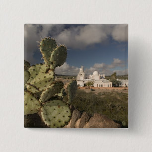 USA, Arizona, Tucson: Mission San Xavier del Bac 2 Inch Square Button