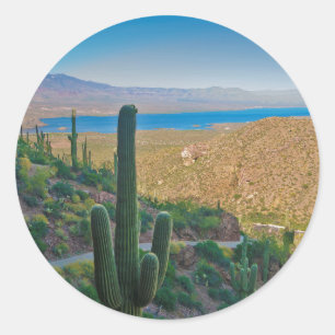 USA, Arizona. View From The Entrance To Tonto Classic Round Sticker