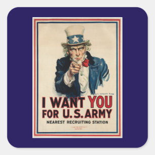 USA Army Recruitment Vintage  Square Sticker
