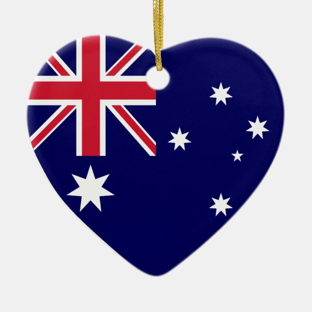 USA & Australia Flag Heart Ornament (Front)