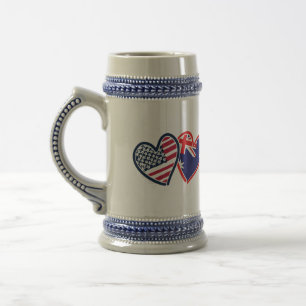 USA Australia Love Beer Stein