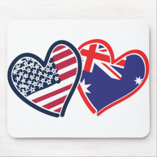 USA Australia Love Mouse Pad
