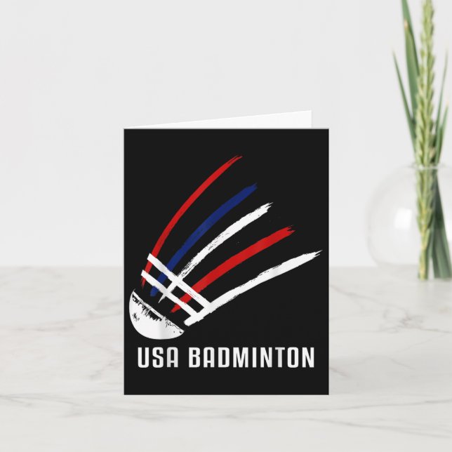 Usa Badminton Shuttle Red White Blue  Card (Front)