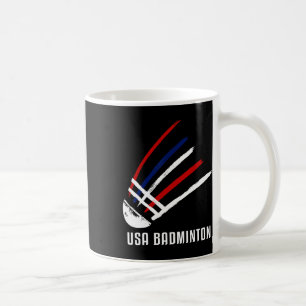 Usa Badminton Shuttle Red White Blue Coffee Mug