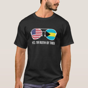 Usa Bahamas Flag Sunglasses Bahamian Americans T-Shirt