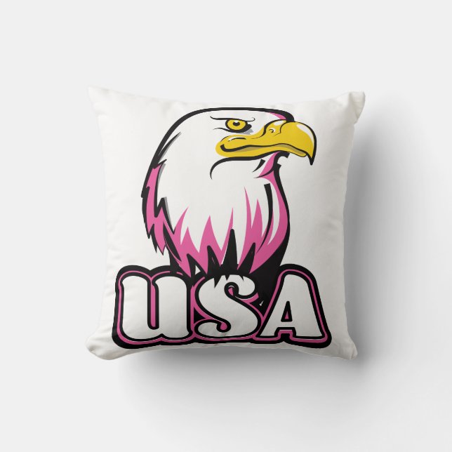 USA Bald Eagle Throw Pillow (Front)