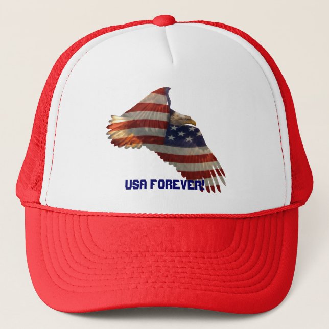 USA Bald Eagle & US Flag USA FOREVER Casquette (Devant)