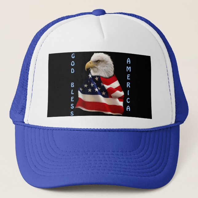 USA Bald Eagle & US Flag USA FOREVER Hat (Front)