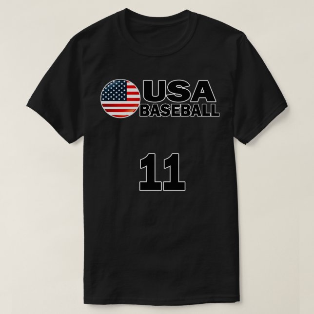 USA Baseball Number 11 Tshirt Design (Design Front)