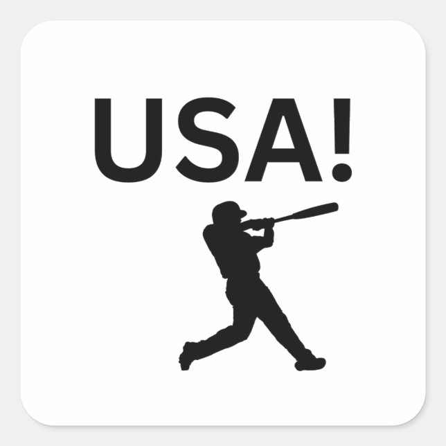 USA baseball player using dot as a ball Square Sticker (Front)