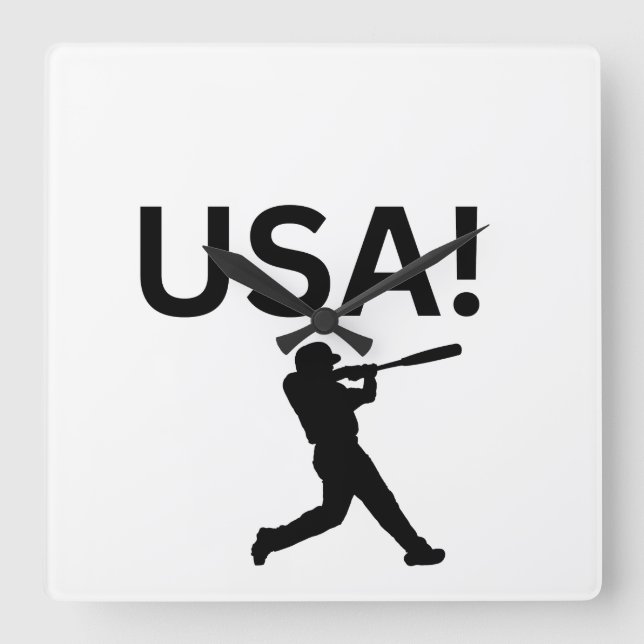 USA baseball player using dot as a ball Square Wall Clock (Front)