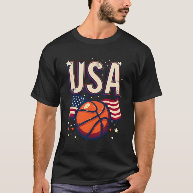 USA Basketball Vintage Design funny T-Shirt (Front)