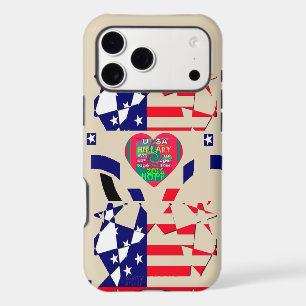 USA Beautiful Heart Flag   Patriotic Abstract Art 