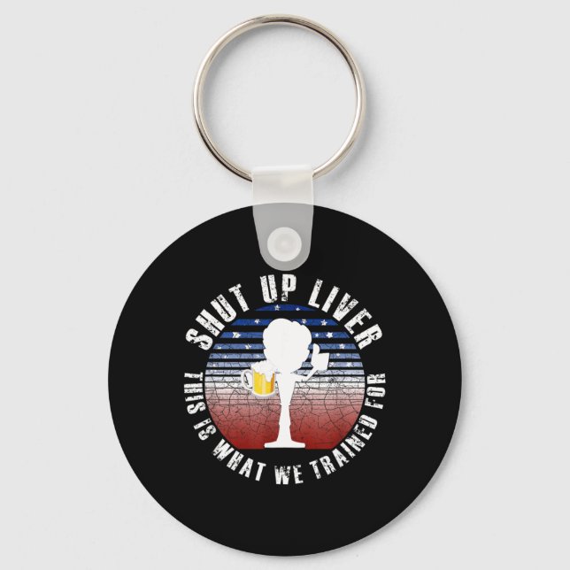 USA Beer Drinking Team Funny Day American Gift Keychain (Front)