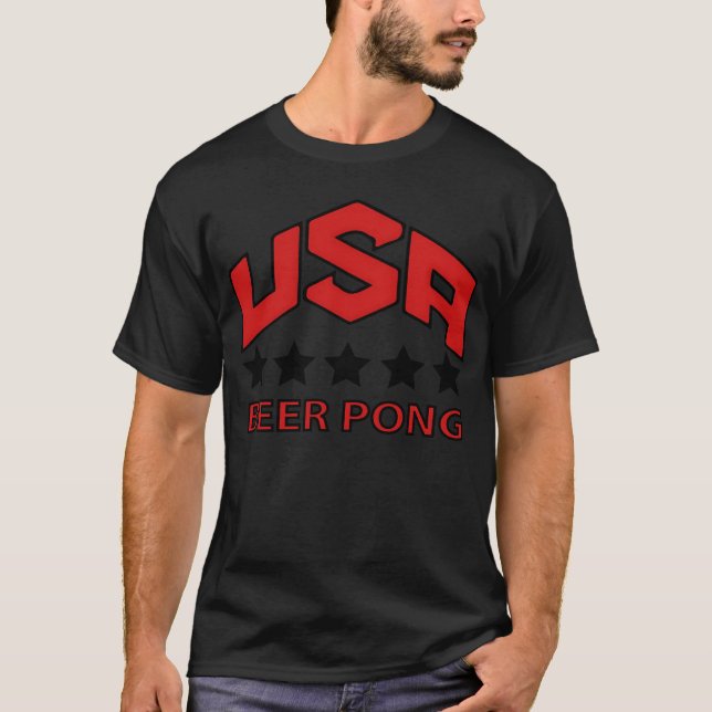 USA Beer Pongeam funny T-Shirt (Front)