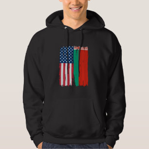 USA Belarus Half american Flag Roots Long Sleeve Hoodie
