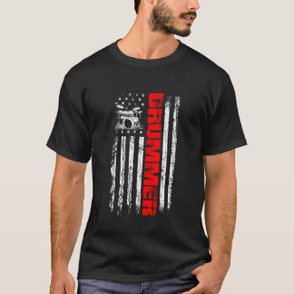 USA Best Drummer Ever Graphic Design Drum Sticks & T-Shirt