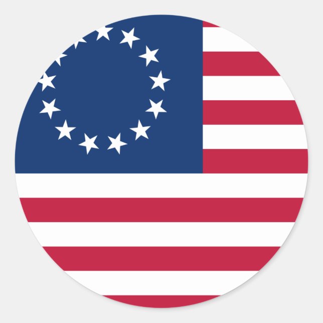 usa betsy ross flag classic round sticker (Front)