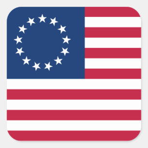 usa betsy ross flag square sticker