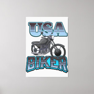 USA Biker logo Canvas Print