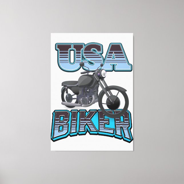 USA Biker logo Canvas Print (Front)
