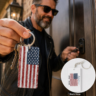 USA Birthday America 1776 to 2026 Flag Patriotic  Keychain