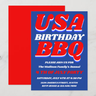 USA Birthday BBQ | Patriotic Invite