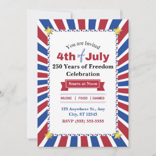 USA Birthday Party Invitation
